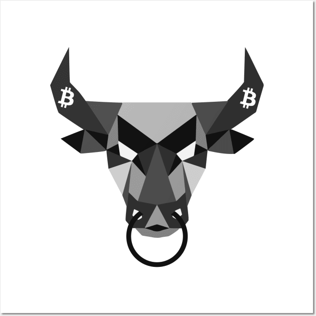 Bitcoin Bull Wall Art by CryptoDeity